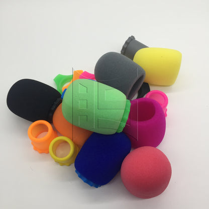 BQLZR 24pcs Microphone Foam Cover Anti-slip Silicone Ring Blue Black Orange Grey Pink Green Purple Yellow for KTV Handheld Mic