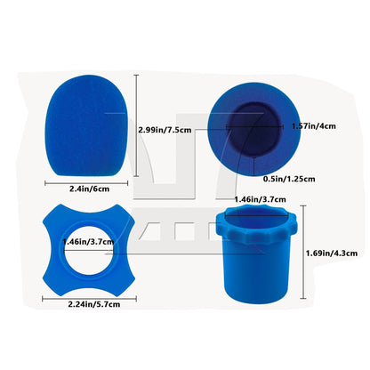 BQLZR 24pcs Microphone Foam Cover Anti-slip Silicone Ring Blue Black Orange Grey Pink Green Purple Yellow for KTV Handheld Mic