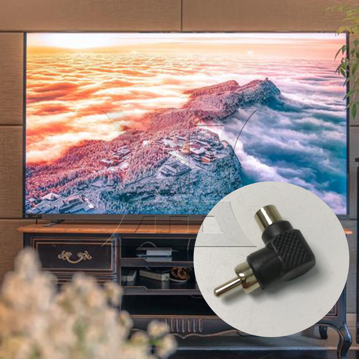 BQLZR 1pc Adapter Male Orbital Black Right Angle Adapter for VCD Dvd
