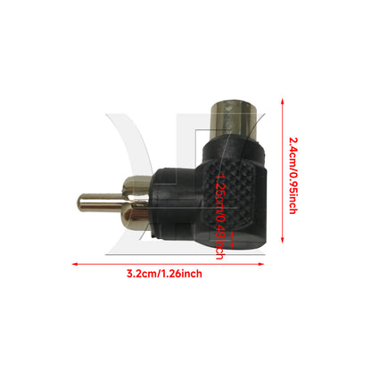 BQLZR 1pc Adapter Male Orbital Black Right Angle Adapter for VCD Dvd