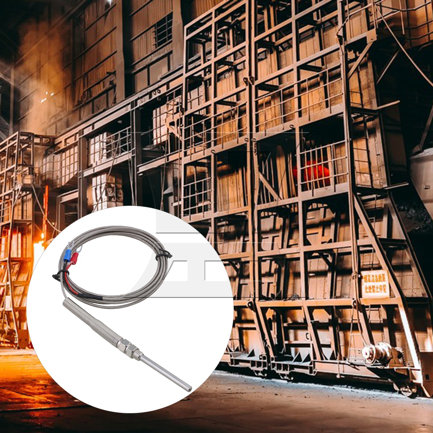 BQLZR 2m Long 5 x 50 Probe Sensors K Type Thermocouple Stainless Steel