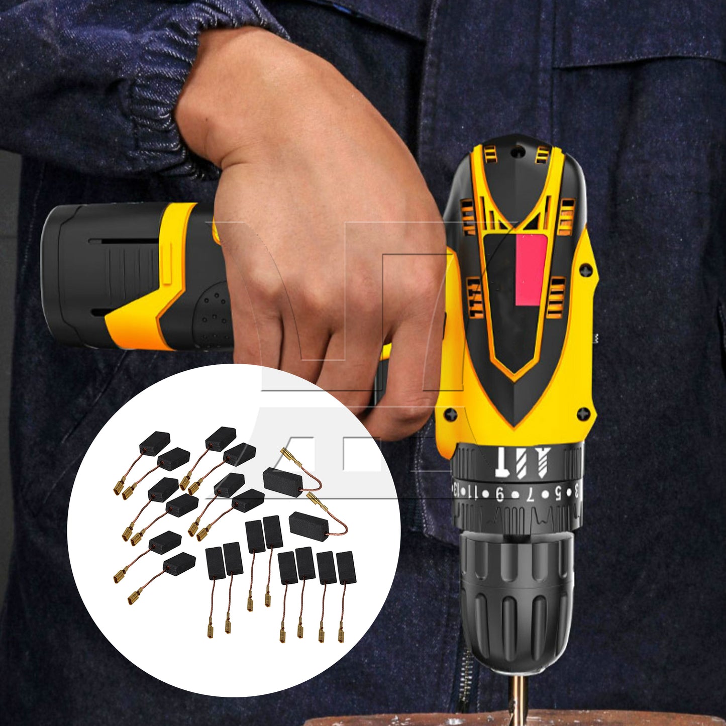 BQLZR Electric Motor Carbon Brushes Drill Repair Part Replacement 15 x 8 x 5mm