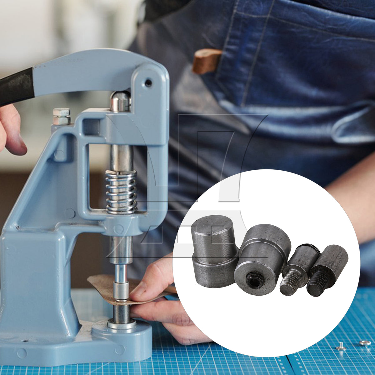 BQLZR Heavy Duty Snap Fastener Die Molds Set for Hand Press Machine Setter For 655 10m