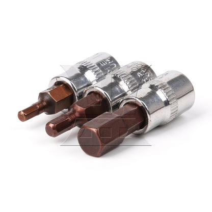 BQLZR S2 Alloy Steel Metric 1/4" Drive Hex Bit Sockets Set for Parbuckle Screw