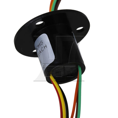 BQLZR 240V Black Metal 6 Wires 250RPM Equipment Capsule Slip Ring Hat Type