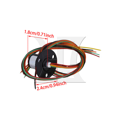 BQLZR 240V Black Metal 6 Wires 250RPM Equipment Capsule Slip Ring Hat Type