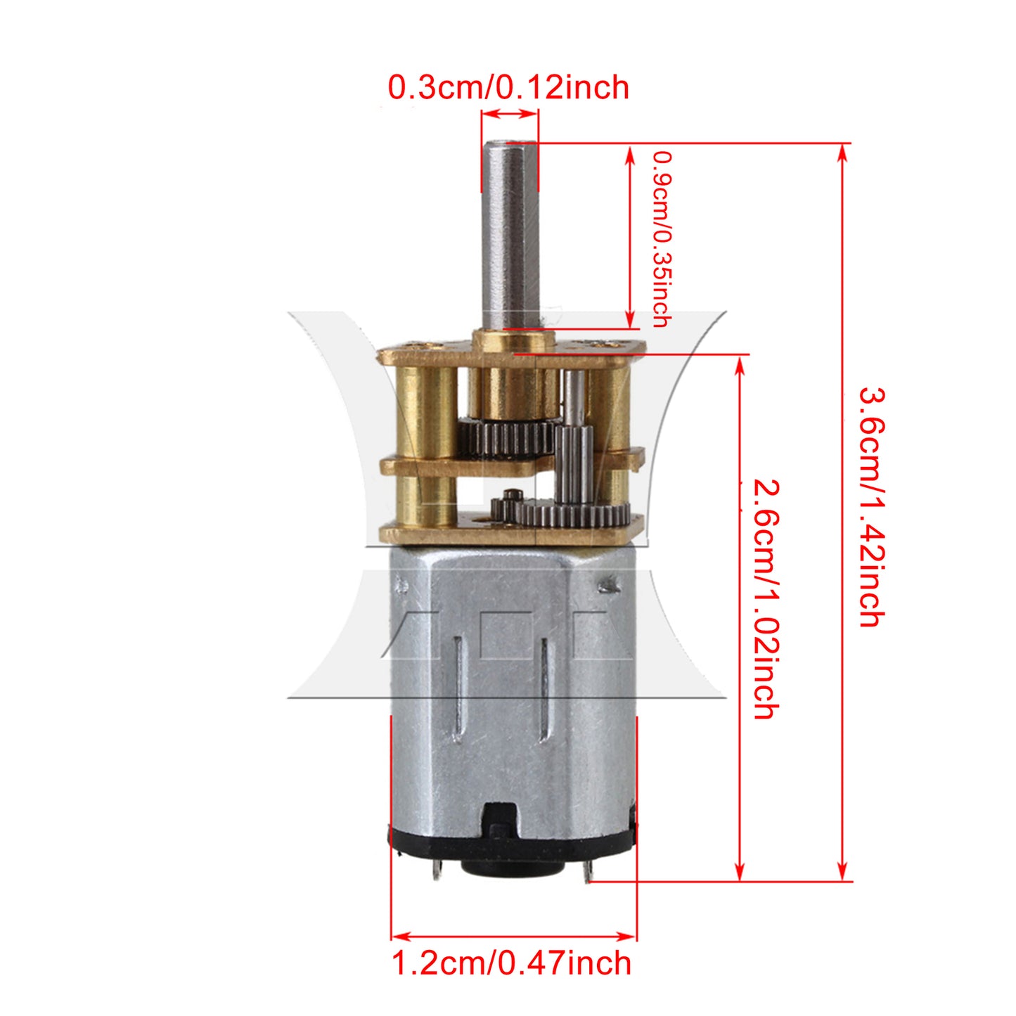 BQLZR 33x12mm Metal 1000RPM DC 6V Mini Gearbox Gearwheel Motor