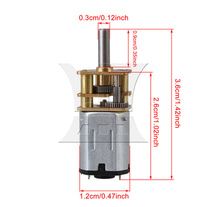 BQLZR 33x12mm Metal 1000RPM DC 6V Mini Gearbox Gearwheel Motor