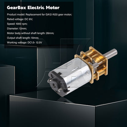 BQLZR 33x12mm Metal 1000RPM DC 6V Mini Gearbox Gearwheel Motor