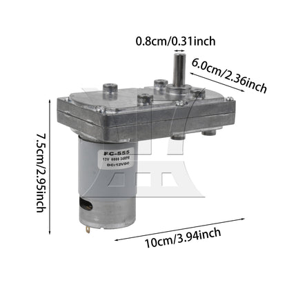 BQLZR Square Electric High Torque Geared Gearbox Motor Silver Metal DC 12V 34RPM