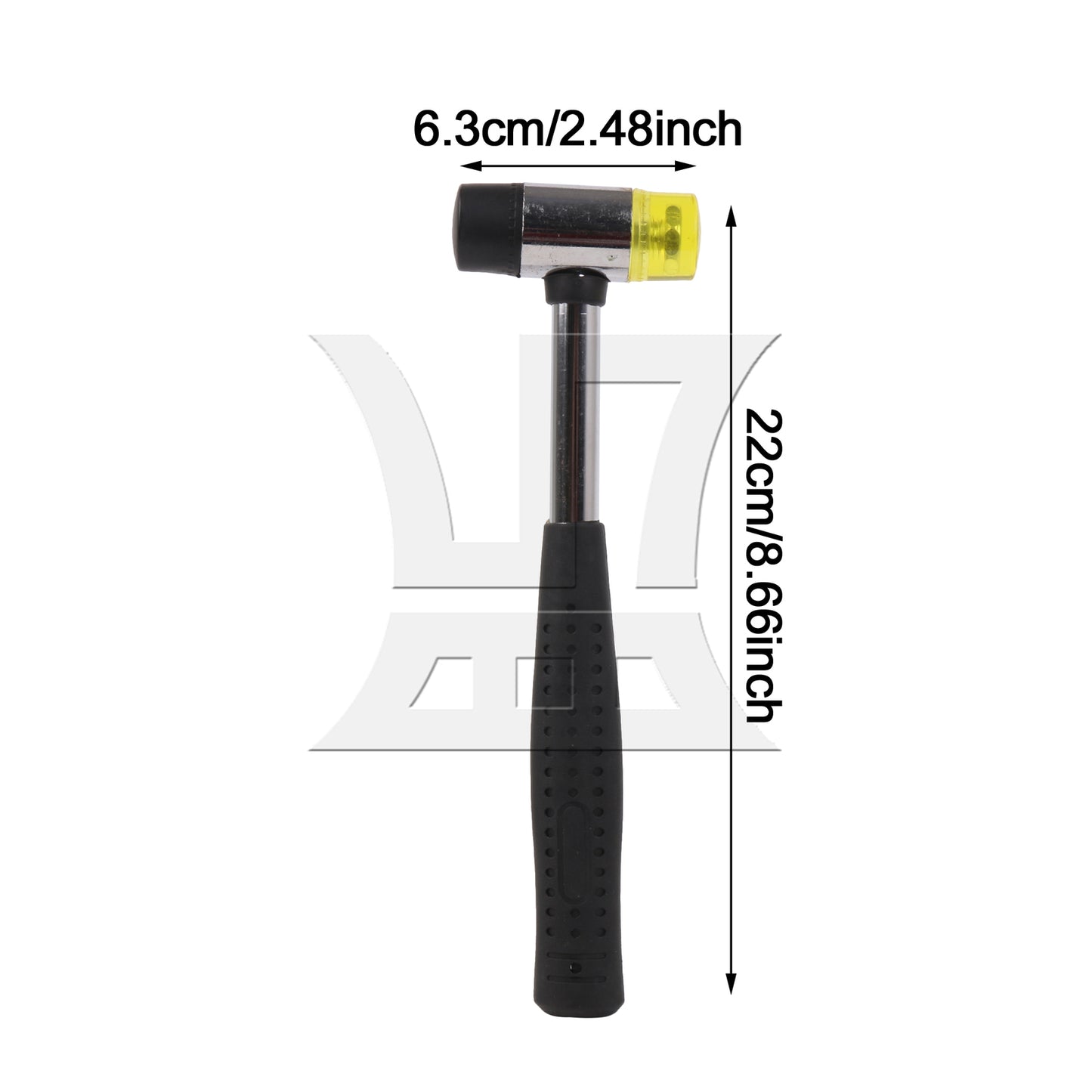 BQLZR 10 Inch Dual Rubber Head Hammer Hand Tool Soft Mallet Nonslip Grip 25mm BQLZR
