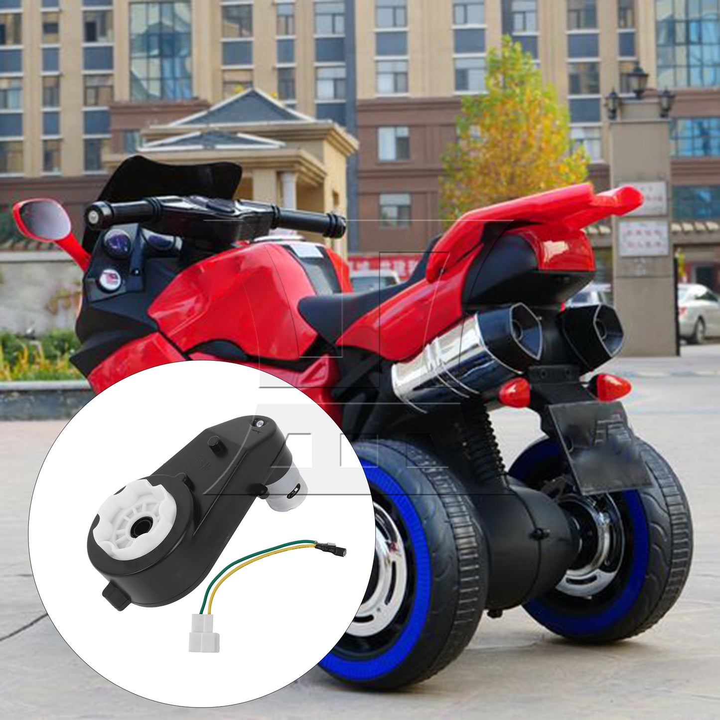 BQLZR 12V 30000RPM Plastic Electric Motor with Gear Box Wheels with Connection Line