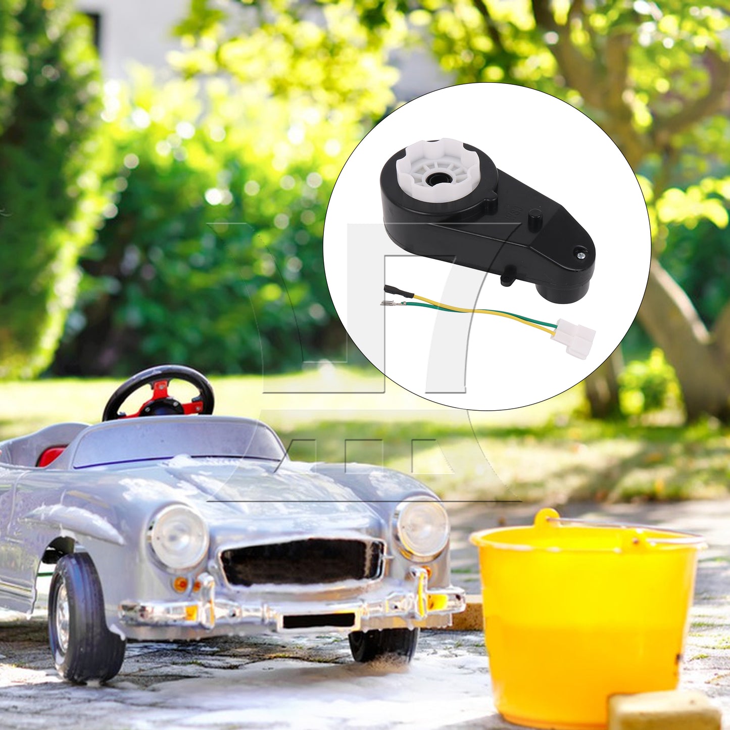 BQLZR 12V 12000RPM Black Electric Motor with Gear Box Wheels with Connection Line