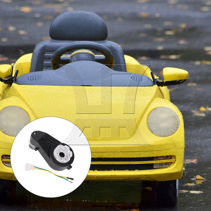 BQLZR 12V 12000RPM Black Electric Motor with Gear Box Wheels with Connection Line
