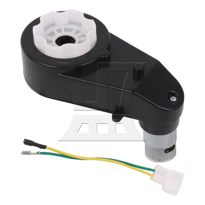 BQLZR 12V 12000RPM Black Electric Motor with Gear Box Wheels with Connection Line