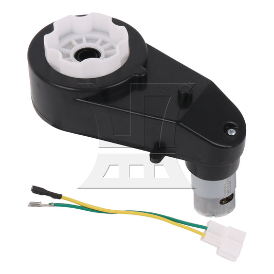 BQLZR 12V 12000RPM Black Electric Motor with Gear Box Wheels with Connection Line