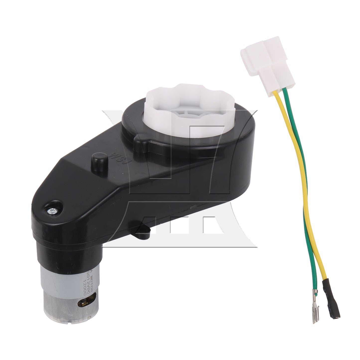 BQLZR 12V 12000RPM Black Electric Motor with Gear Box Wheels with Connection Line