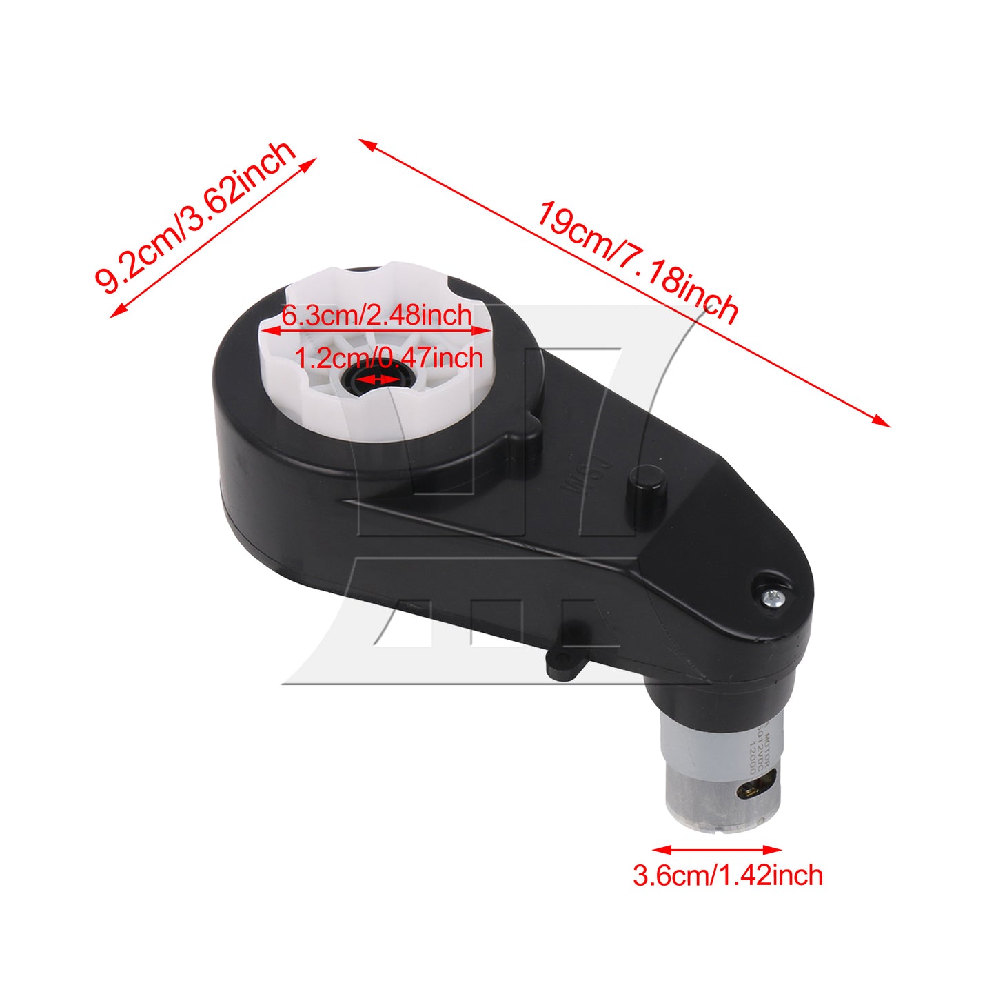 BQLZR 12V 12000RPM Black Electric Motor with Gear Box Wheels with Connection Line