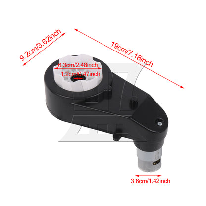 BQLZR 12V 12000RPM Black Electric Motor with Gear Box Wheels with Connection Line