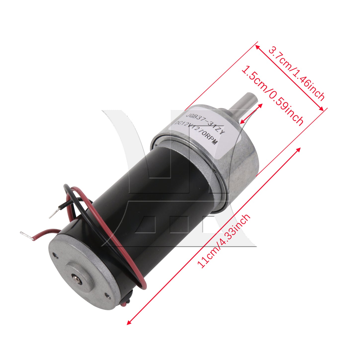 BQLZR 12V Gear DC Motor Speed Decreas 1270RPM 1:6.3 Ratio CW/CCW