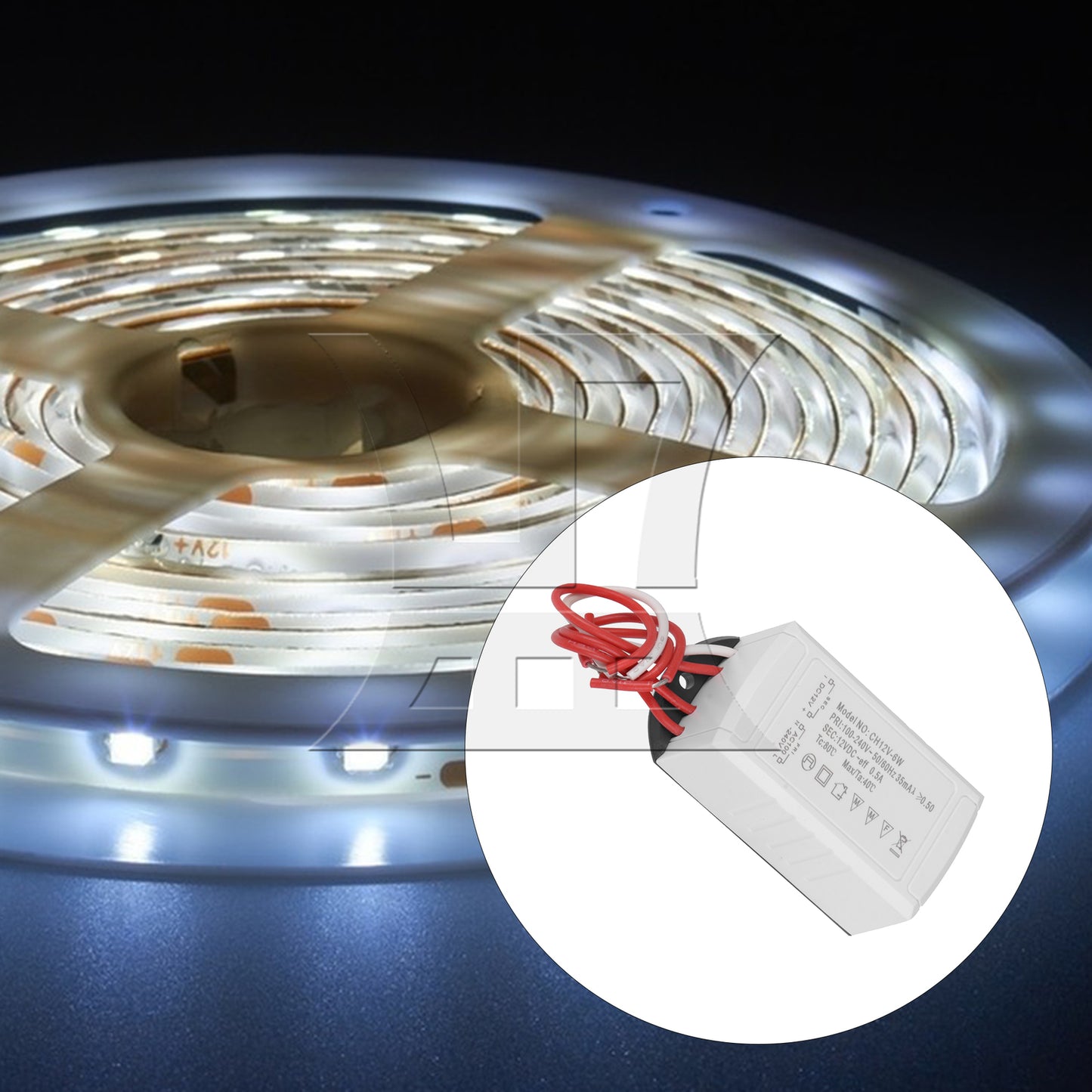 BQLZR LED 100-240V AC to 12V 6W 0.5A Constant Voltage Transformer for 12v LED