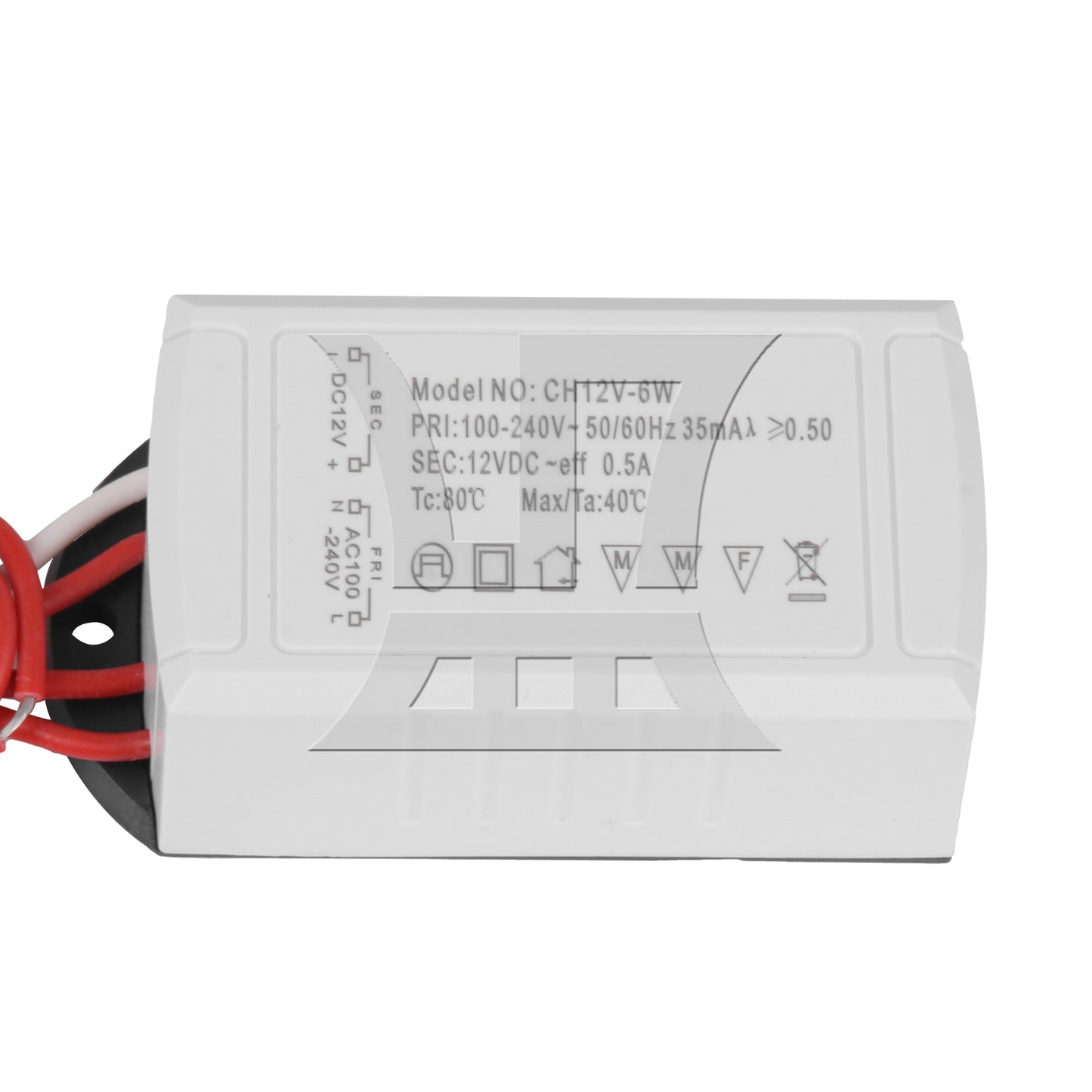 BQLZR LED 100-240V AC to 12V 6W 0.5A Constant Voltage Transformer for 12v LED