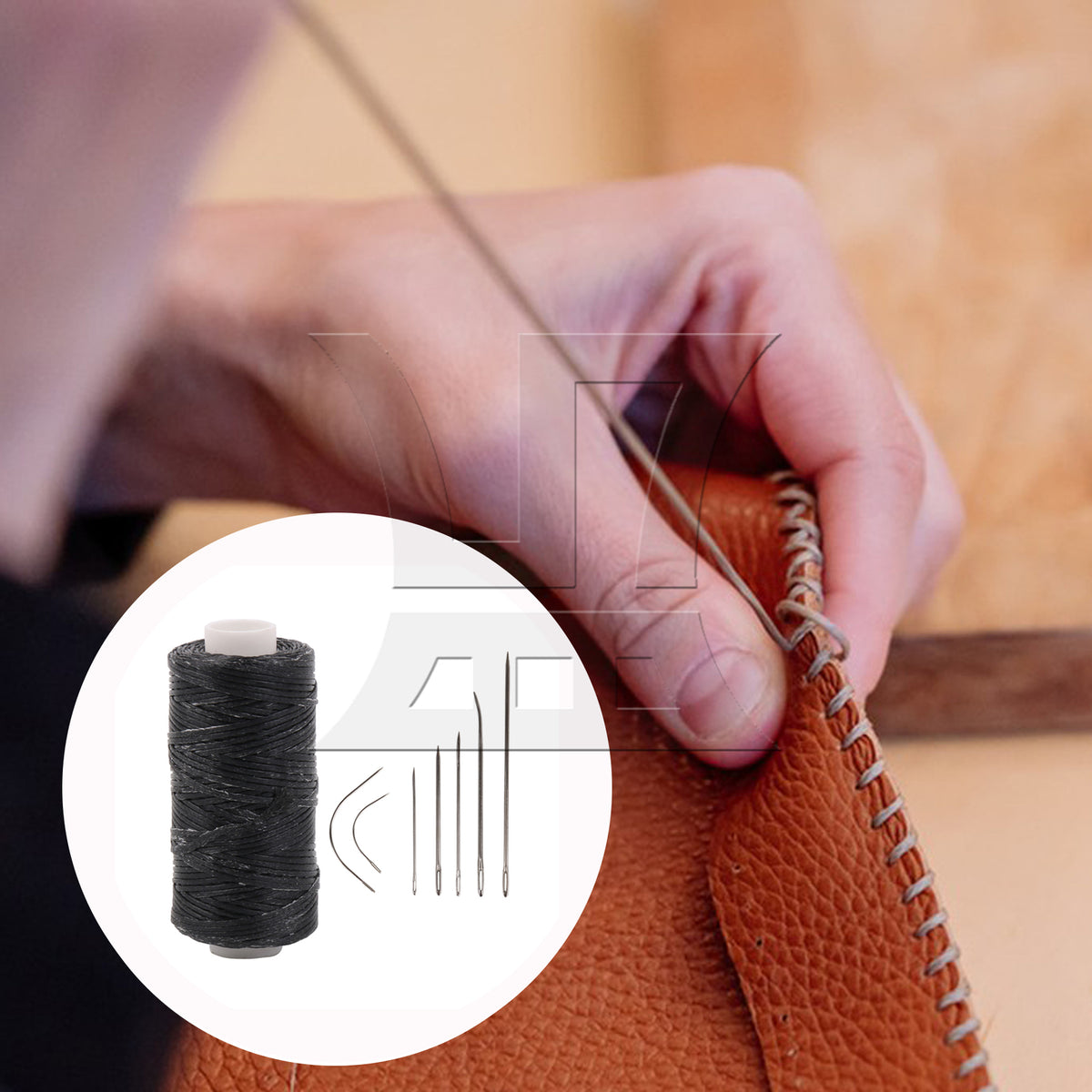 BQLZR Leather Upholstery Sewing Waxed Thread 55yds Length Black for DIY Hand Made
