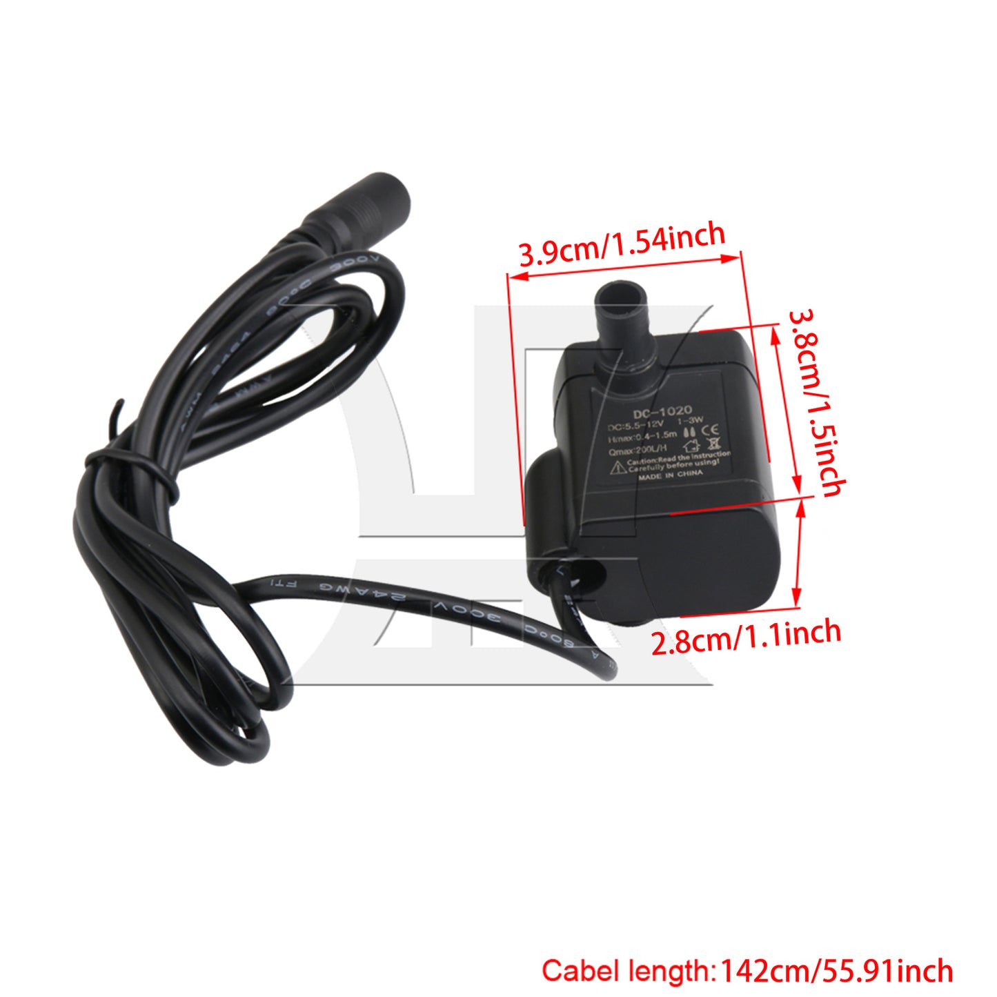 BQLZR DC5.5-12V 1-3W Submersible Water Pump 200L/H For Aquarium fountain fish pond