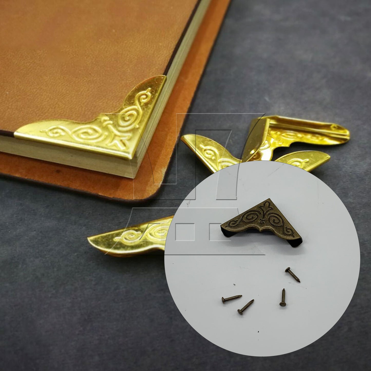 BQLZR 20pcs Elegant Bronze Album Edge Cover Corner 25x4mm Ntebook Gards