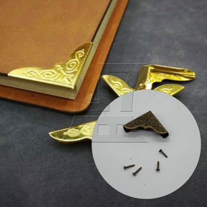 BQLZR 20pcs Elegant Bronze Album Edge Cover Corner 25x4mm Ntebook Gards