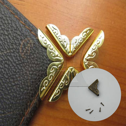 BQLZR 20pcs Elegant Bronze Album Edge Cover Corner 25x4mm Ntebook Gards