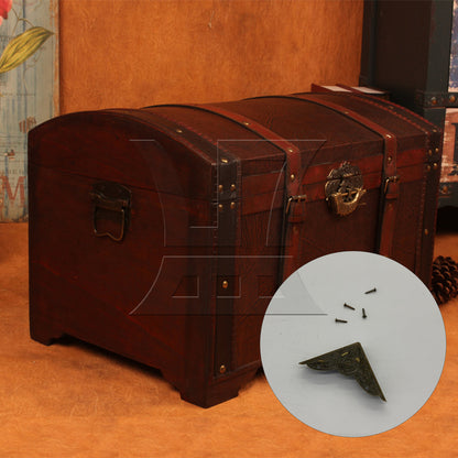BQLZR Ancient Antique Bronze Desk Edge Cover Iron Box Corner Conservator
