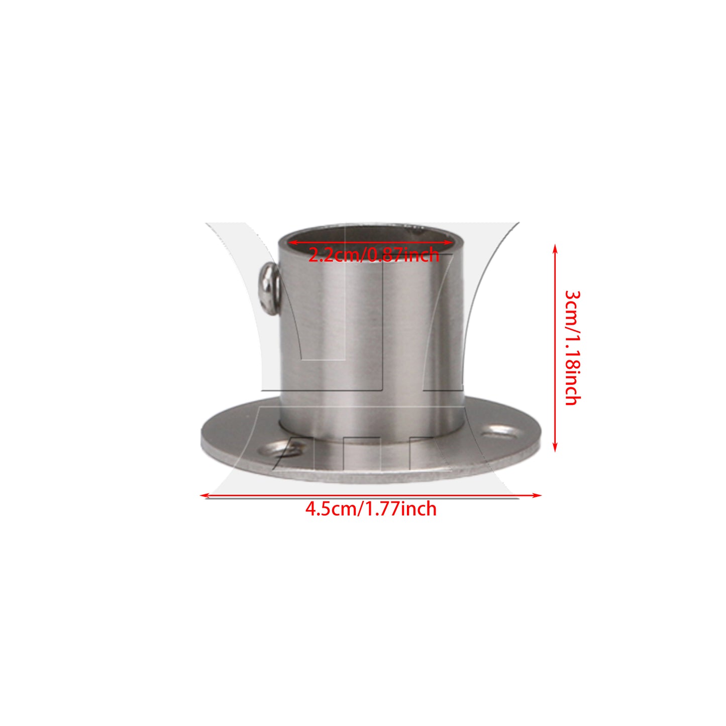 BQLZR 22mm Stainless Steel Pipe Flange Socket Rod Holder Fitting Bracket Hardware