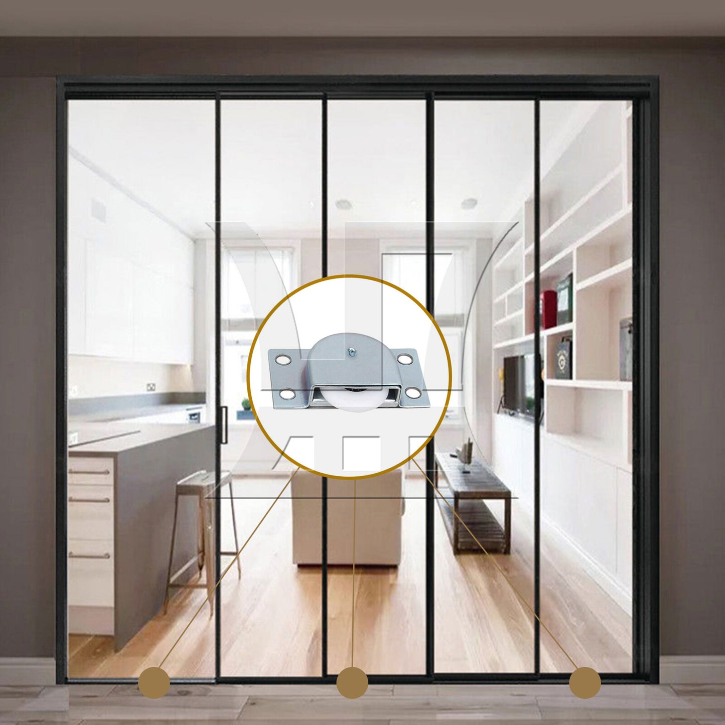 BQLZR Metal Furniture Closet Sliding Door Roller Wheel With Spring Loaded Catch