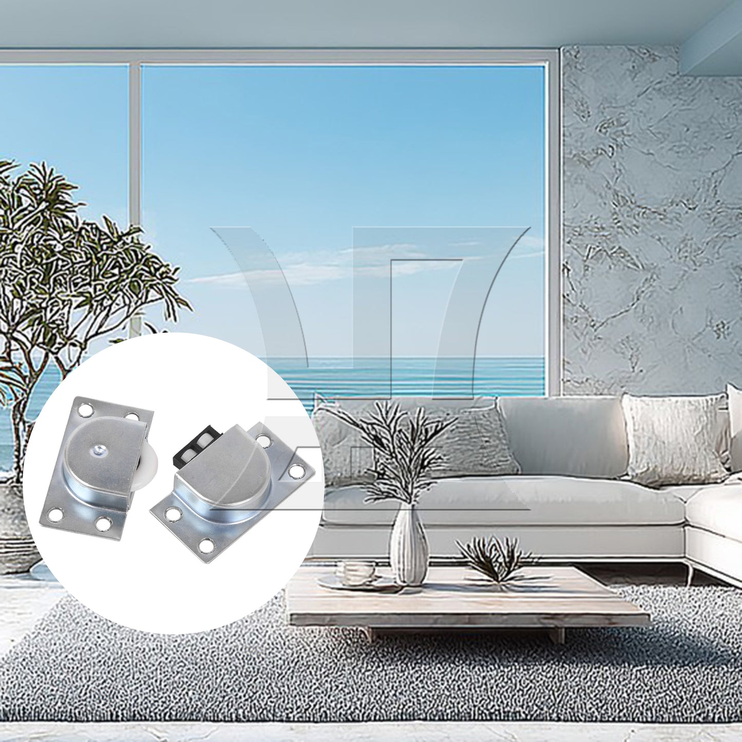 BQLZR Metal Furniture Closet Sliding Door Roller Wheel With Spring Loaded Catch