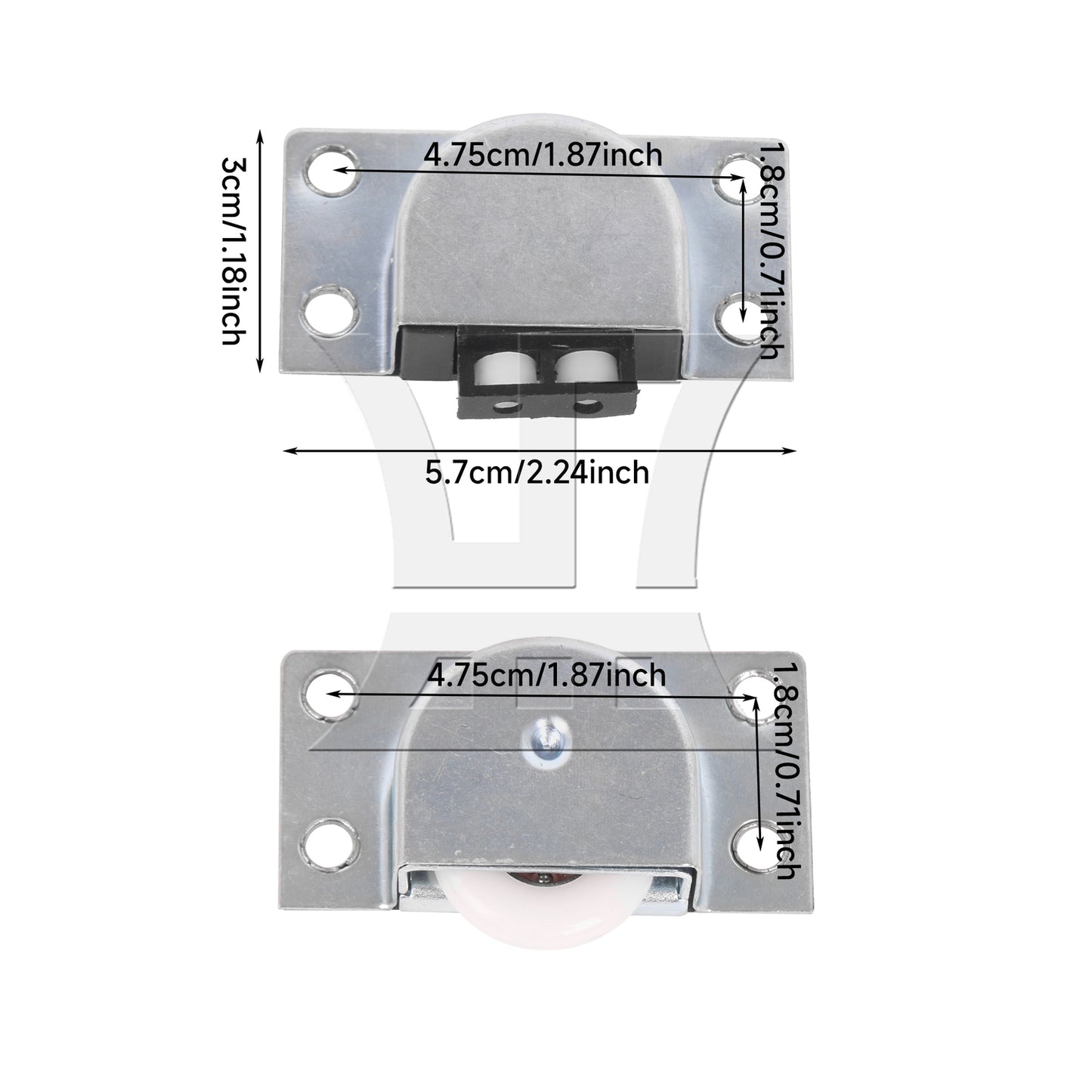 BQLZR Metal Furniture Closet Sliding Door Roller Wheel With Spring Loaded Catch