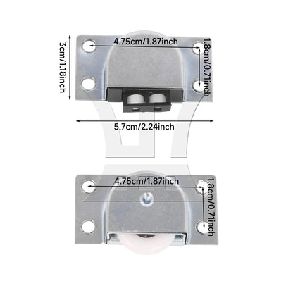 BQLZR Metal Furniture Closet Sliding Door Roller Wheel With Spring Loaded Catch