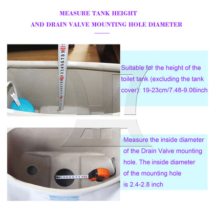 BQLZR Toilet Joined Water Tank Dual Flush Fill Drain Valve 7.09Inch Adjustable