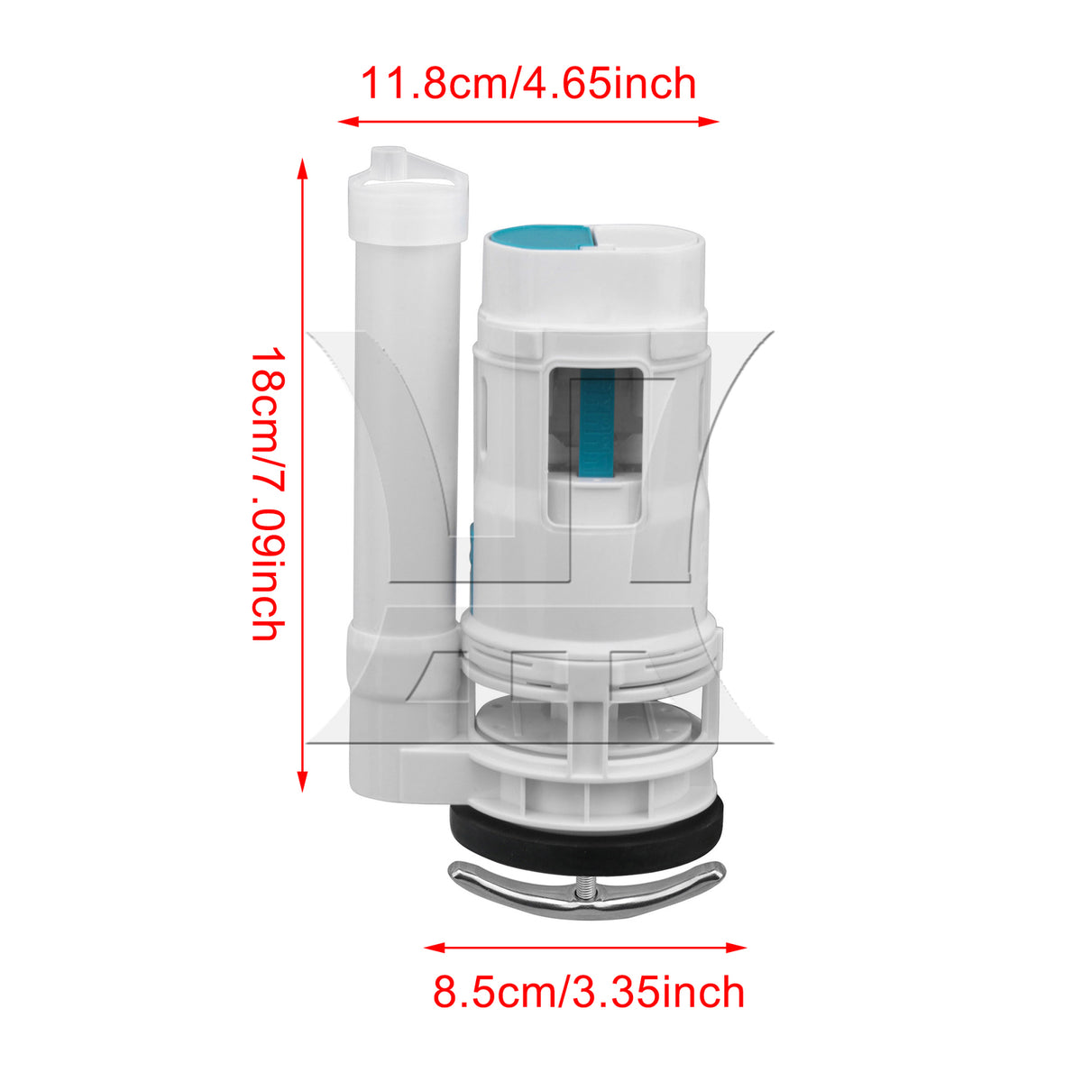 BQLZR Toilet Joined Water Tank Dual Flush Fill Drain Valve 7.09Inch Adjustable