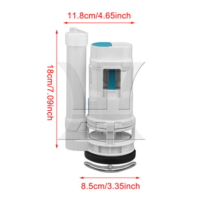 BQLZR Toilet Joined Water Tank Dual Flush Fill Drain Valve 7.09Inch Adjustable