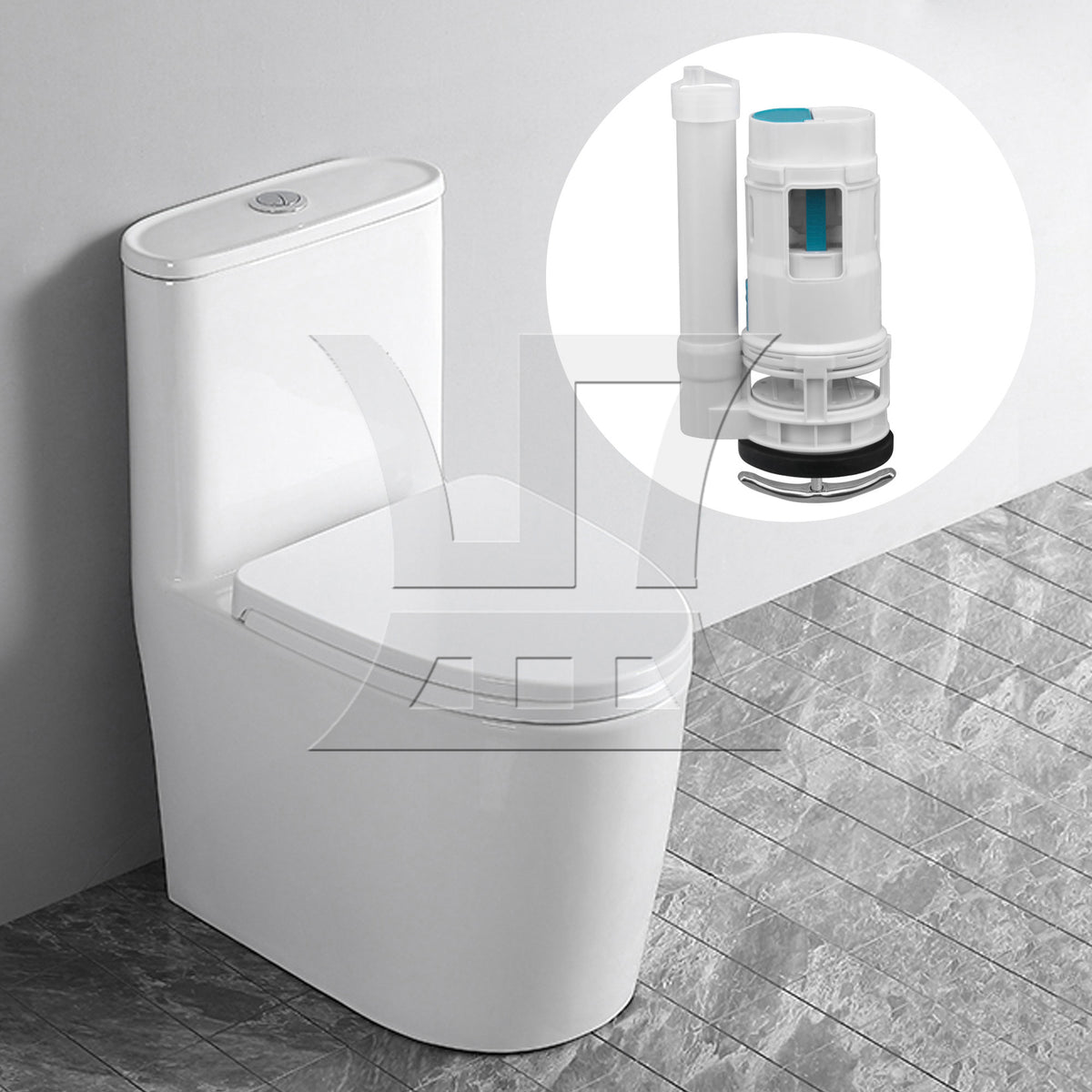 BQLZR Toilet Joined Water Tank Dual Flush Fill Drain Valve 7.09Inch Adjustable