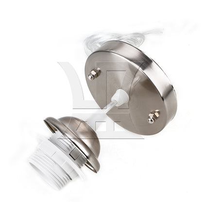 BQLZR Silver Lamp Cover Ceiling Rose Pendant Light Kit Set E27 Screw-mount Lamp Base