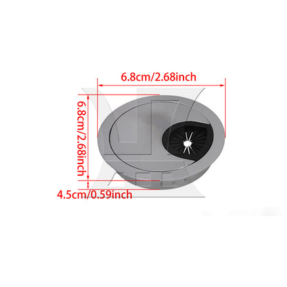 BQLZR Zinc Alloy Desk Wire Grommet Cable Hole Roubd Cover 60mm Hole Dia Silver