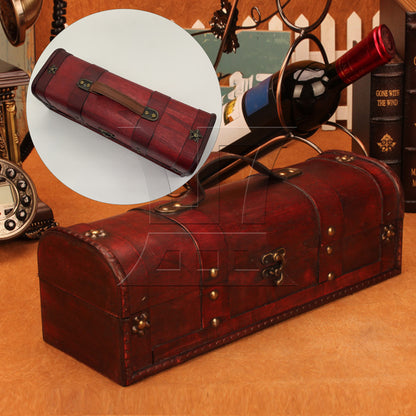 BQLZR Exquisite Retro Wooden Gift Box Vintage Wine Storage Box Case Holder