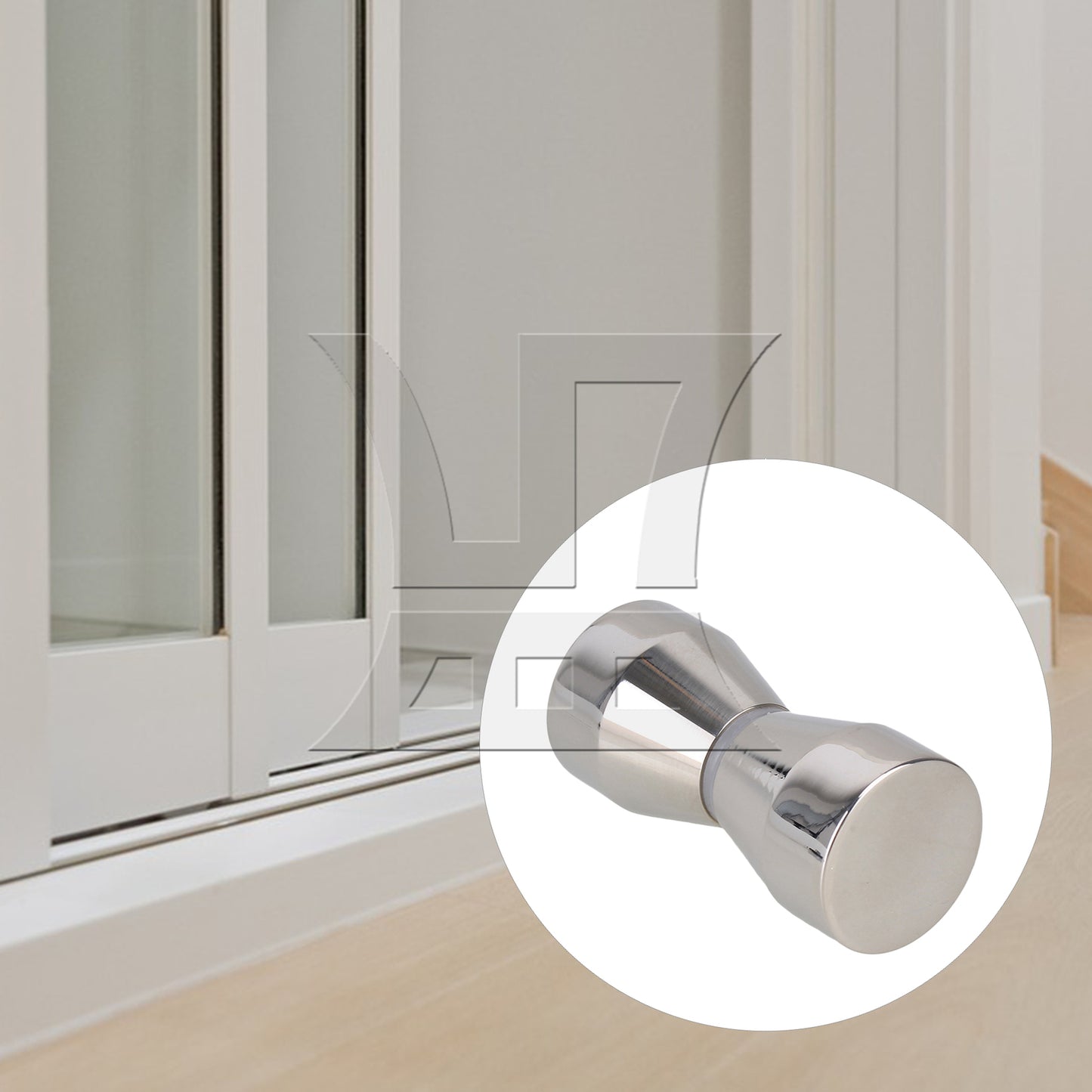 BQLZR Stainless Steel Solid Glass Door Taper Head Knob Handle Silver Tone