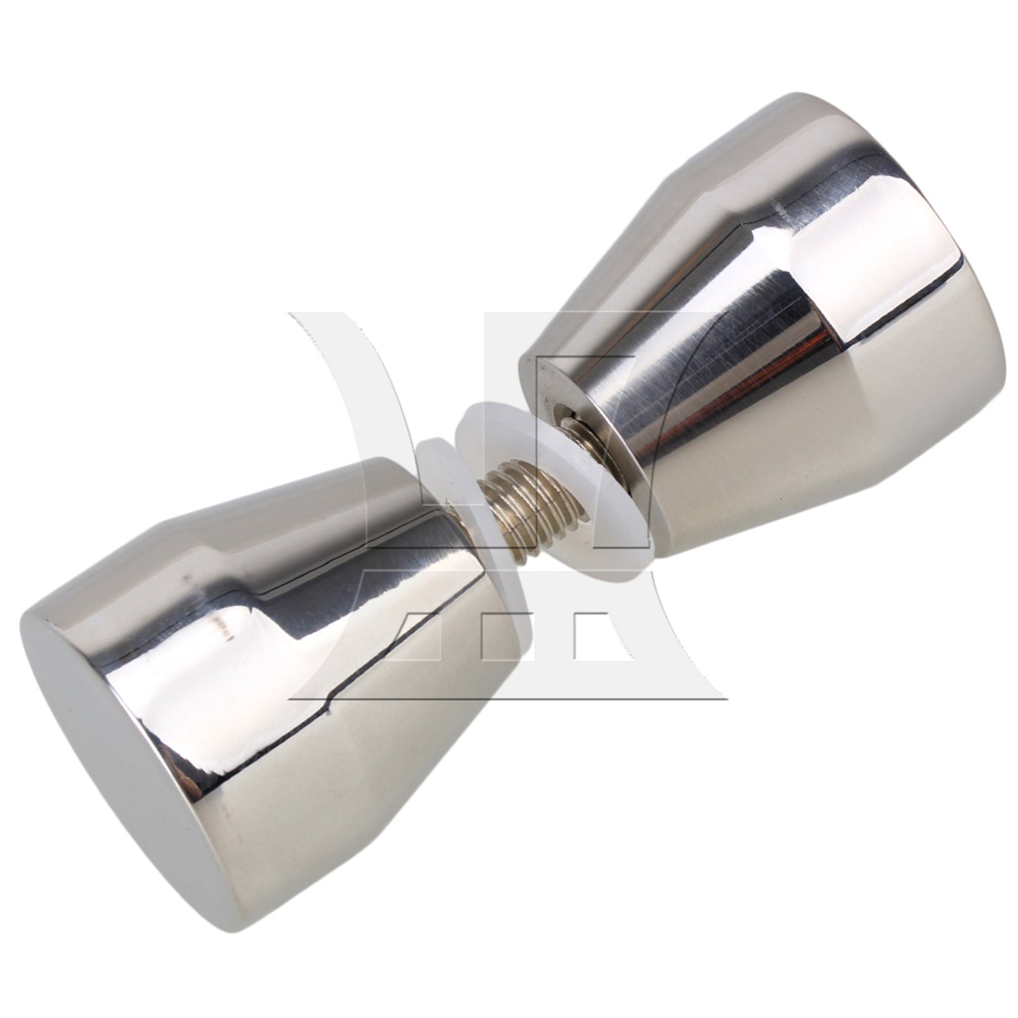 BQLZR Stainless Steel Solid Glass Door Taper Head Knob Handle Silver Tone