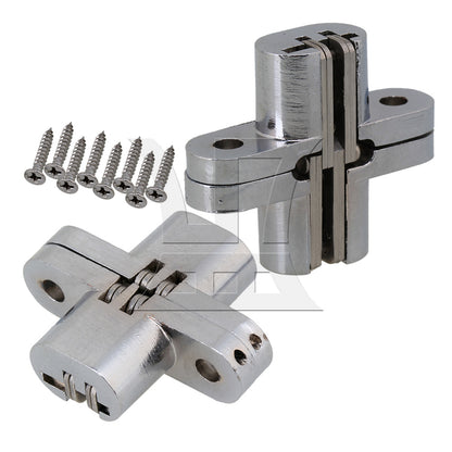 BQLZR 2pcs Hidden Stainless Steel Invisible Concealed Cross Hinge for Jewelry Box