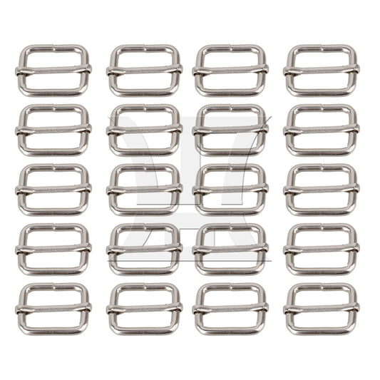BQLZR  Metal Slides Tri-glides Wire-formed Roller Pin Buckles 25mm Strap Adjuster