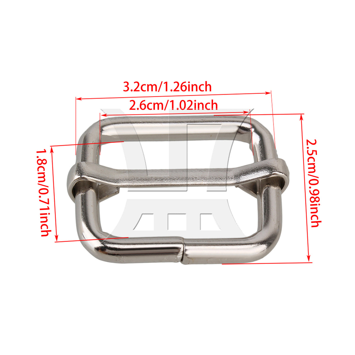 BQLZR  Metal Slides Tri-glides Wire-formed Roller Pin Buckles 25mm Strap Adjuster