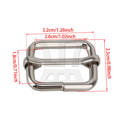BQLZR  Metal Slides Tri-glides Wire-formed Roller Pin Buckles 25mm Strap Adjuster